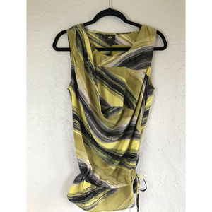 Amber Sun Sleeveless Silk Blend Asymmetrical Fitted Blouse, Size M